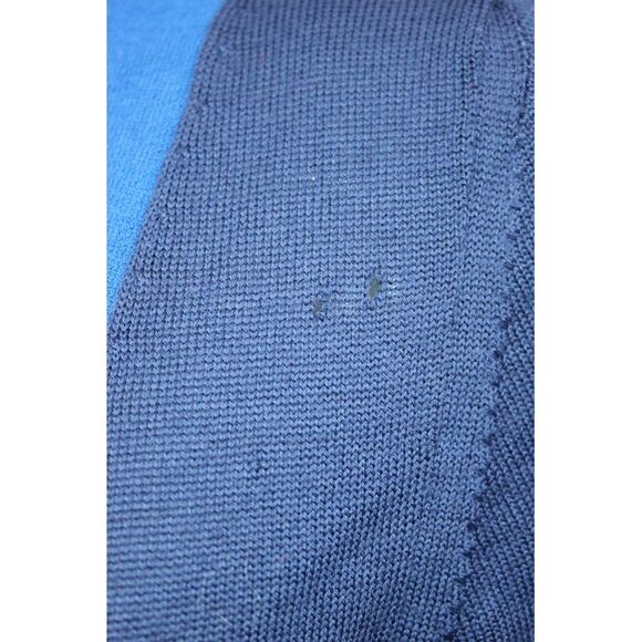 Aquazzura Womens Long Sleeve V Neck Striped Trim Sweater Navy Blue Wool Size XS - Picture 4 of 7